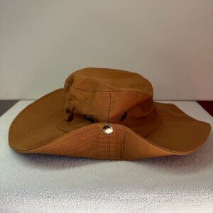 Brown Wide Brim Safari / Boonie Hat – Outdoor Sun Hat – Adjustable Chin Snap